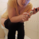 A Bulgarian girl takes a noisy shit and piss shortly after sitting down on a toilet. A bunch of plops and pissing is heard in quick succession. She pushes out a few more before wiping. Presented in about 720P HD. About 5 minutes.